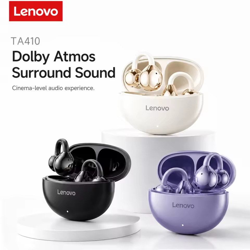 Type C Wired Earphones With Mic - TA410 Lenovo Clip-on Sports Fashion Headphone