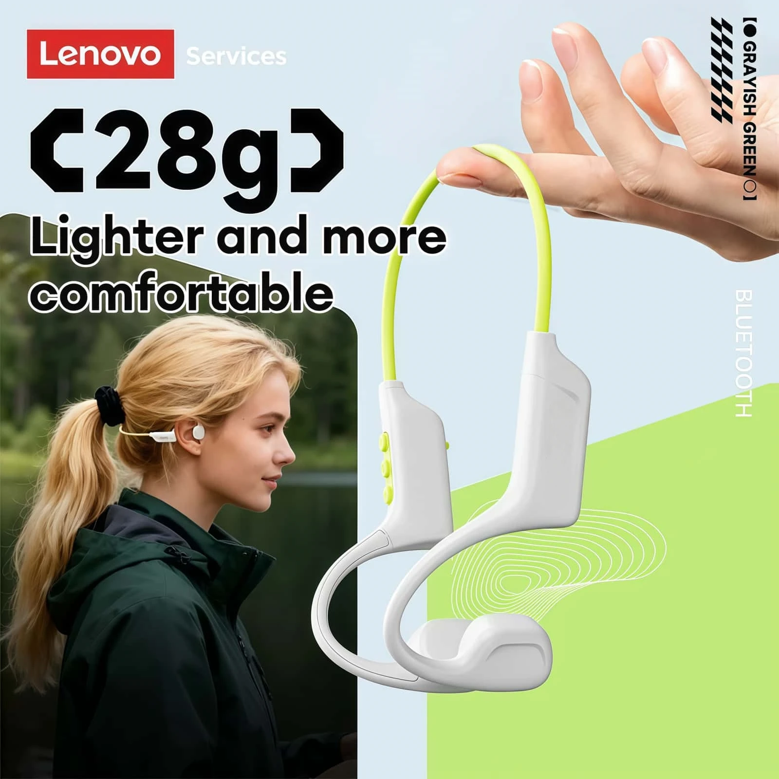 Lenovo S102 Earphones Bone Con - огляд і ціна Bone Conduction Running Headphones
