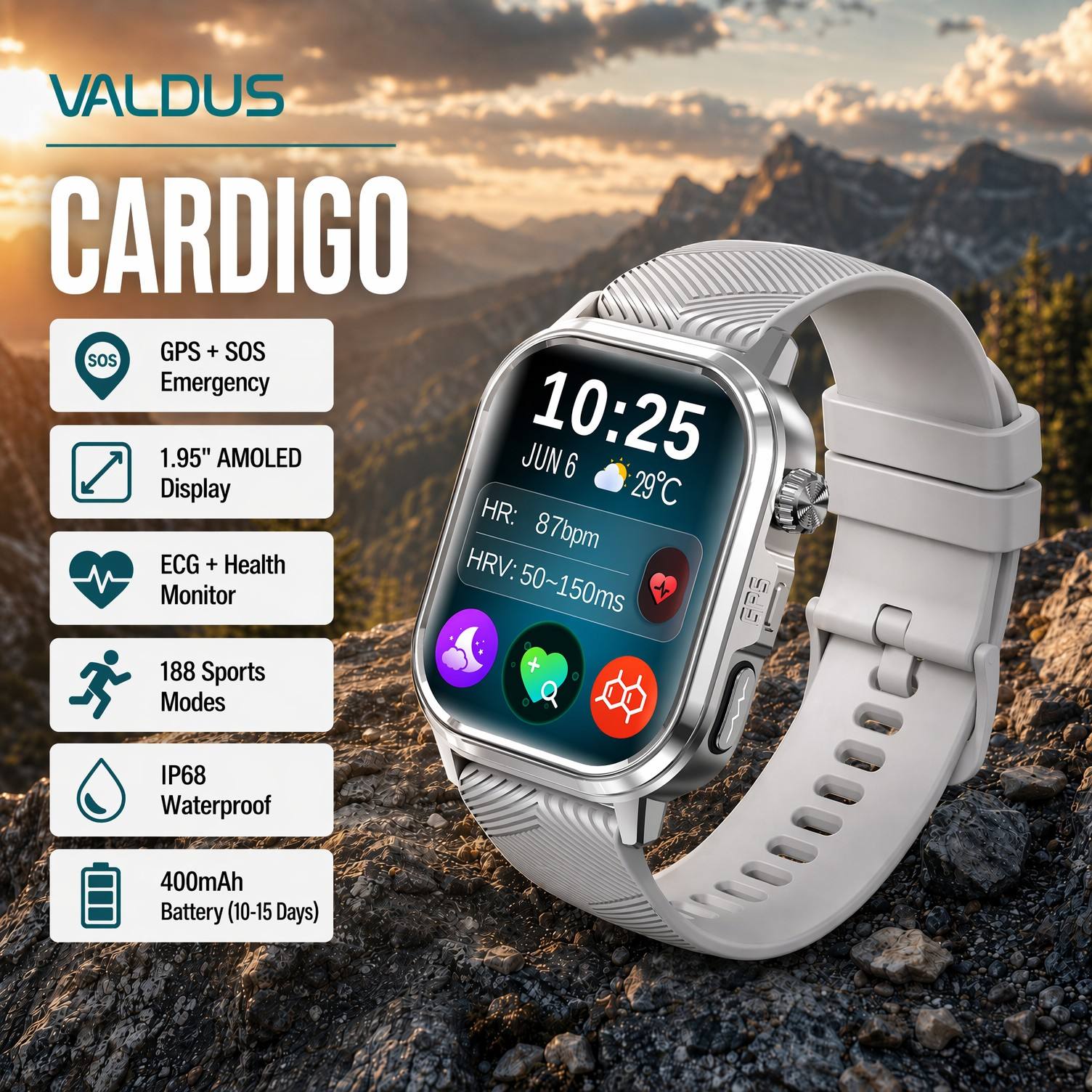 VALDUS CARDIGO Men Women ECG H - огляд і ціна Smartwatches