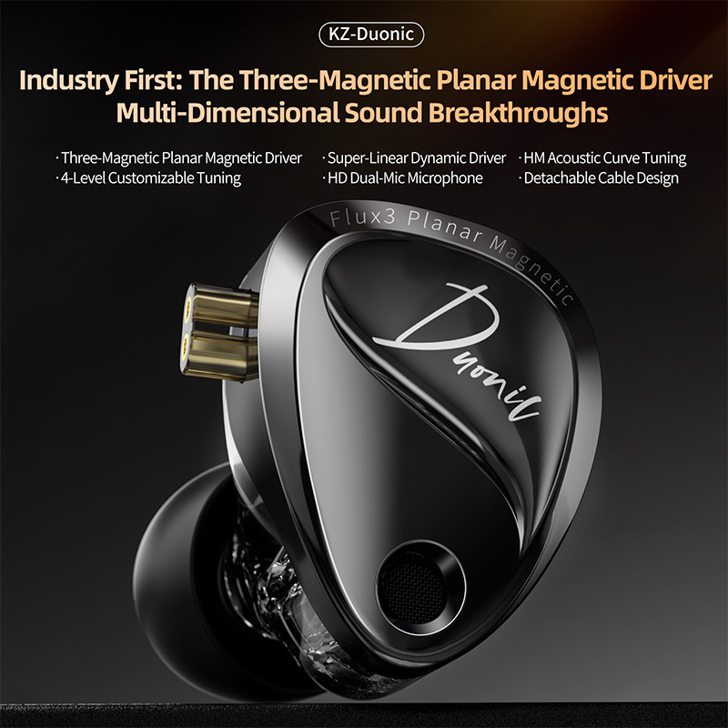 KZ Duonic Wired IEMs Triple-Ma - огляд і ціна Planar Magnetic Iem Earphones