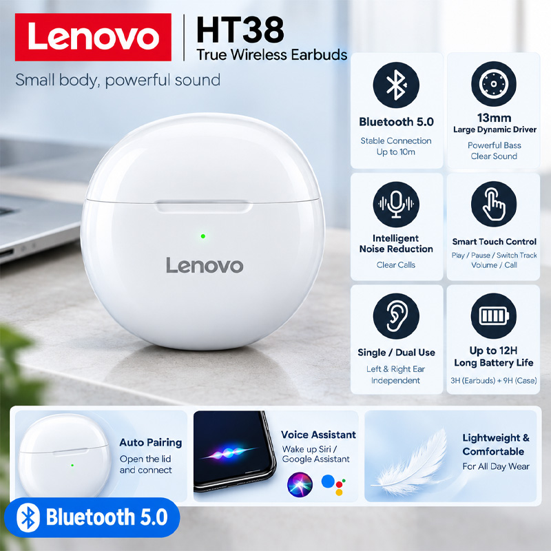 Lenovo HT38 TWS Sport Earphone - огляд і ціна Type C Wired Earphones With Mic